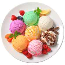 Plate with ice-cream